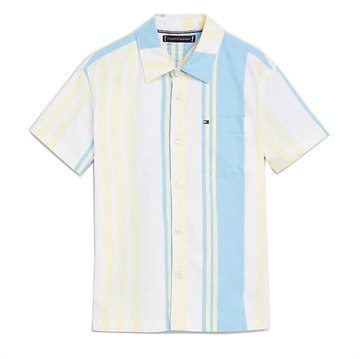 Tommy Hilfiger Boys Shirt Block Stripe s/s 08230 Ancient White